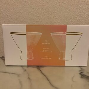 Zaza Lustered Stemless Martini Glasses, Set of 2